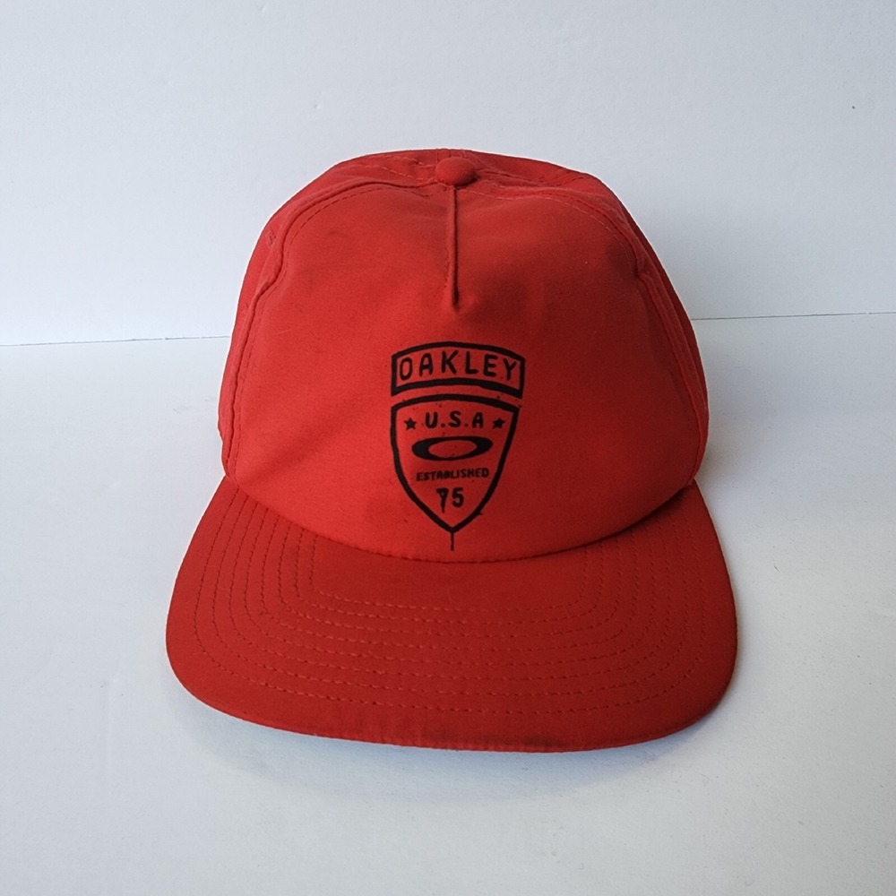 Oakley Hat Mens Adult Red Black Cap Adjustable Snapback USA California High